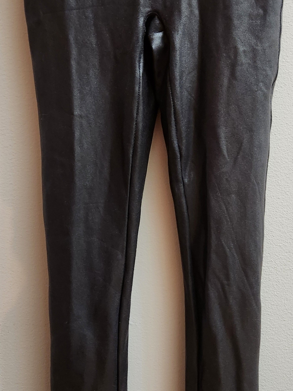SPANX Black Faux Leather-Look Leggings